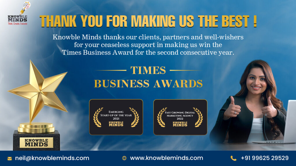 Knowable Minds Award - Times Business Award 2022 Web Design